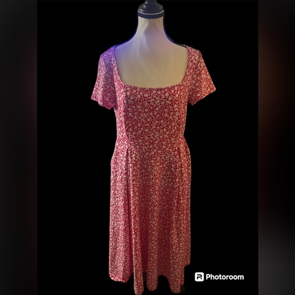 Torrid Fuchsia Pink Floral Scuba Knit Midi Dress - Picture 1 of 3